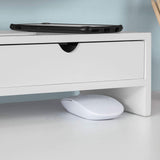 White Monitor Stand Desk Organizer with 2 Drawers V178-84492