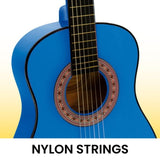 Karrera 34in Acoustic Childrens Wooden Guitar - Blue NC-34-BLS