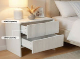 Artiss 2x Bedside Table 2 Drawers - Beige FUR-U-BS-06-BGX2