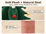 Festive Christmas Tree Cat Scratcher and Cozy Hideaway Condo All-in-One Cat Furniture with Plush V1341-ZY-4MZ58LRX