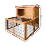 i.Pet Chicken Coop 96cm x 96cm x 100cm Rabbit Hutch Large Run Wooden Cage Outdoor House PET-GT-WOOD-R8002-S