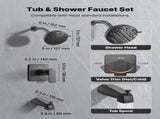 Tub and Shower Faucet Set, 127 mm Rainfall Shower Head and Bathtub Spout, Complete Single-Handle Tub V952-YGHLLTZHFHWFQMXOX001V0