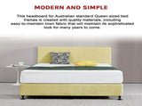 Linen Fabric Queen Bed Deluxe Headboard Bedhead - Sulfur Yellow V63-839561