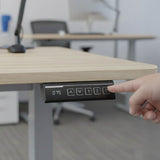 FORTIA Sit To Stand Standing Desk, 120x60cm, 72-118cm Electric Height Adjustable, Light Oak Style V219-ADKSSTFO2LOSB