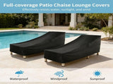 2PCS Patio Chaise Lounge Covers, 82" x 31" x 29" Outdoor Waterproof Lounge Chair Cover with Straps, V1369-AZ3-W-08846