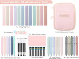 44 Piece School Supplies Set with Pencil Case Pastel Highlighters and Gel Pens Pink, 22 x 10.5 x 6.5 V1237-ZY-818-300