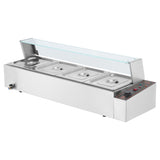 VEVOR Commercial Electric Food Warmer Countertop Buffet 4*8Qt with Glass Shield V952-SYSPBWQBLZK4RHM29V3