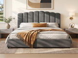 Artiss Bed Frame Double Size Velvet Grey FION BFRAME-H-FION-D-GY-ABC