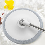 Rotary Mop with Microfiber Cleaning Pads for Hardwood, Tile, and Laminate Floors - White V1370-AZ4-20155