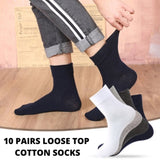 10x Pairs COTTON Rich LOOSE TOP SOCKS Medical Circulation Diabetic Comfort BULK - V563-10COTTONLTSOX-RED2-8