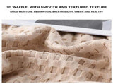 Cotton Blanket Queen Size for Bed - Waffle Weave Fall Blanket, Lightweight and Breathable Soft V1192-AZ-W-31073