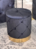 Amy Storage Foot Stools Set of 2 - Black / Gold V292-OTT-AMY-BLACK