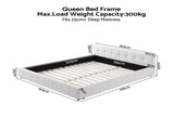 Artiss Queen Bed Frame with Charging, LED Lights & Tufted Headboard BFRAME-I-PUFF-Q-WH-AB