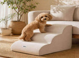 i.Pet Dog Ramp Washable Cover Stairs for Bed Sofa Foam Step Ladder 3 Tier Beige FDR-D-FOAM-3T-BG