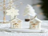 White & Gold 6 Pieces Assorted Hanging Ornament Set, Mixed Designs For Christmas & Halloween Scene V1221-XM-LB4106-ZS100