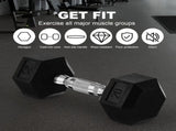 20lb to 45lb Rubber Coated Hex Dumbbells Pair of 30LB / 13.5kg V1409-SKU-26517