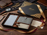 Gray Travel Gift Set, Passport Cover Notebook Luggage Tag, Premium Gift Box, Ideal Father's Day V1188-MS-820-007