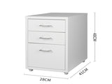 Levede 3 Drawer Office Drawers Cabinet White HO0401-WH