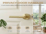 Champagne Gold Privacy Door Handle with Knob Indoor for Bedroom or Bathroom Heavy Duty Door Handle V1366-AZ2-W-14944