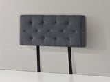 Linen Fabric Single Bed Deluxe Headboard Bedhead - Grey V63-821493