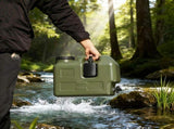 Green 20L container, camping storage, outdoor hydration, Australian camping gear, robust V1347-132-56960