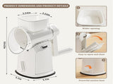 5-in-1 Hand Crank Rotary Vegetable Slicer & Grater with 10 Blades, Hidden Storage Box for Kitchen V1107-CS-SYQPJRJL