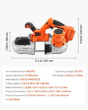VEVOR Portable Cordless Band Saw 2.56 in Deep Cut Variable Speed V952-WSBXSDJCS20A8MBLL001V9