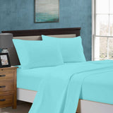 1000TC Queen Size Bed Soft Flat & Fitted Sheet Set Aqua V493-AQS-20