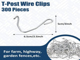 300 Pieces T Post Wire Clips Fence Fencing for Securing Galvanized Steel Barbed Garden Farm Highway V1259-DP01-A-1131