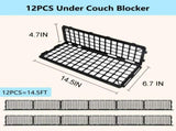 12 PCS Under Couch Blocker for Bed Furniture, Adjustable Plastic Under Bed Blocker for Dogs Pets V1107-102-01755-BLK-12PCS