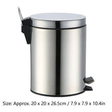 Stainless Steel Trash Can Silent Ergonomic Handle Kitchen Garbage Can with Antislip Footrest for V1294-YM3118220246311-0421