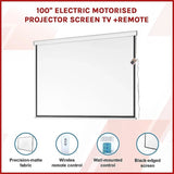 100" Electric Motorised Projector Screen TV Remote V63-656034