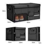 Black Car Boot Organiser - Foldable Waterproof Large Capacity Trunk Storage Box, Space Saving V888-ELOSUNG56023