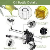 2 Pack Glass Olive Oil and Vinegar Dispenser Bottles with Stainless Steel Pourers, Labels, Brush and V1189-LC-AMZ-00248