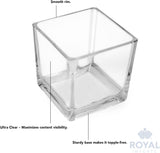 Flower Glass Vase Decorative Centerpiece for Home or Wedding - Clear Cube Shape, 2.5"x2.5"x2.5", Set V1258-DP02-C-402