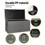 Gardeon Outdoor Storage Box 680L Container Lockable Garden Bench Tool Shed Black OSB-S680-BK