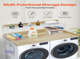 Washer Dryer Countertop with 2-Tier Shelf, 54" x 27" Wooden Washer and Dryer Countertop with V952-XYTM54INCHXMD8J80V0