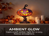 Halloween Pumpkin Table Lamp - Jack-O-Lantern Light - Vintage Halloween Lamp, USB Resin V1366-AZ2-W-15305