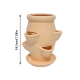 Multi-Pocket Ceramic Tiered Greeneryer Vertical Flower Pot For Succulent Herb Balcony Decor V1369-AZ3-W-14838