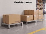 Giantz 35x35cm Dunnage Rack 2-Pack Stainless Steel Kitchen Floor Stand DNR-SS-35X2