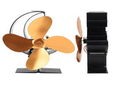 Wood Stove 4 Blades Fireplace Heat Powered Fast Warm Circulation Moon Star Pattern Termal V1294-YM0706-3114230120212