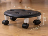 Round Low Rolling Stools Fuax Leather Universal Wheel Small Roller Swivel Stool High Weight Capacity V1294-YM0706-3116230016311