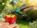 Finger-held Hummingbird Ring Feeder Portable Hand-held Wild Bird Supply For Garden Bird Watching V1369-AZ3-W-14865