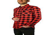 Jacksmith Quilted Flannelette Shirt Mens Jacket 100% Cotton Padded Warm Winter Flannel - Red/Black V563-WS59-190-6XL