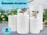 5pcs Metal Round Plinth Cylinder Pedestal Stand Wedding Decoration Cake Flower V201-C0005WH8AU