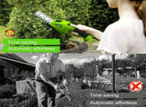 Carbon Steel Electric Pruning Shears 2-in-1, Cordless Hedge Trimmer, Grass & Shrub Cutter, V1232-DDXJ-YY-001