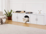 Cat Litter Box Enclosure Wooden Litter Box Furniture Hidden 57.9" White V952-JSDMMSPWQ57IKZ26TV0