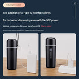 White Portable Car Electric Kettle 12V/24V Universal USB Travel Water Boiler 500ml 316 Stainless V888-ELOSUNG51235
