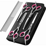 5 Pieces Dog Grooming Scissors, Titanium Coated Stainless Steel Pet Grooming Tool Set, Thinning V1237-ZY-528-033