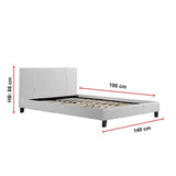 Double PU Leather Bed Frame White V63-761205